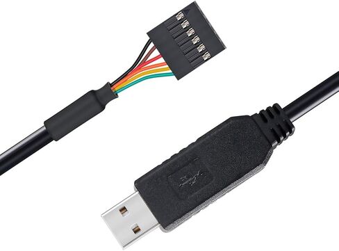 كابل محول DTECH USB إلى TTL Serial 5V مع شريحة FTDI FT232RL 6 دبوس 0.1 بوصة رأس مقبس أنثى UART IC Windows 11 10 8 7 Linux MAC OS (6 أقدام، أسود) in Kuwait