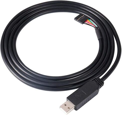 كابل محول DTECH USB إلى TTL Serial 5V مع شريحة FTDI FT232RL 6 دبوس 0.1 بوصة رأس مقبس أنثى UART IC Windows 11 10 8 7 Linux MAC OS (6 أقدام، أسود) in Kuwait