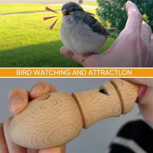 9PCS Natural Wooden Bird Call Set – Handmade Bird Call with Easy-Carry Storage Bag | Suitable for Bird Enthusiasts, Camping Trips, Outdoor Exploration & Educational Activities in Saudi Arabia