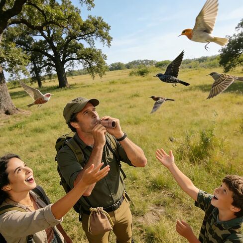 9PCS Natural Wooden Bird Call Set – Handmade Bird Call with Easy-Carry Storage Bag | Suitable for Bird Enthusiasts, Camping Trips, Outdoor Exploration & Educational Activities in Saudi Arabia