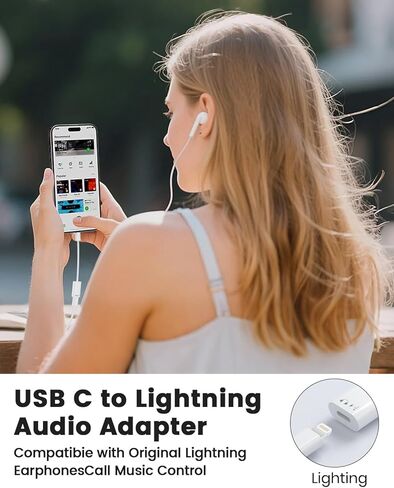 محول USB C إلى Lightning للصوت والشحن، محول من النوع C إلى iPhone لسماعات الأذن ونقل البيانات، محول Lightning إلى USBC متوافق مع iPhone 17/16/Pro/Max، iPad Pro/Air، MacBook، iMac in Saudi Arabia