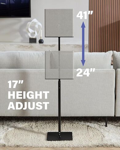 SANUS Height-Adjustable Speaker Stands Compatible with BRAVIA Theater Quad Speakers - 17 inch Height Adjustment - Easy Install with Install Hardware (Pair/Black) in Saudi Arabia