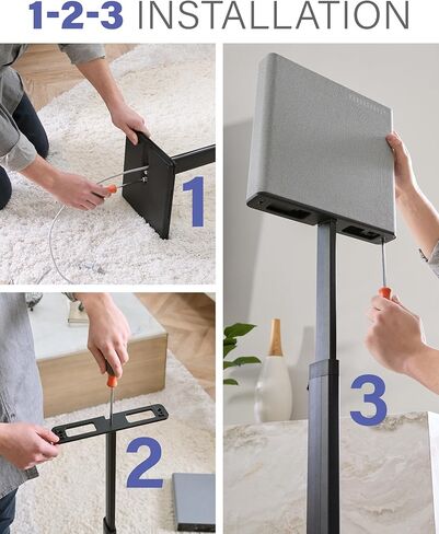 SANUS Height-Adjustable Speaker Stands Compatible with BRAVIA Theater Quad Speakers - 17 inch Height Adjustment - Easy Install with Install Hardware (Pair/Black) in Saudi Arabia