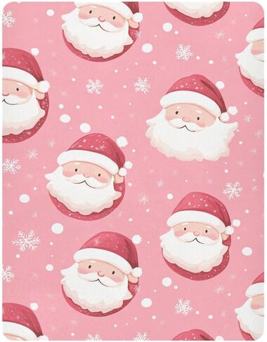 Baby Crib Sheets Pink Santa Claus Crib Sheets for Boys Girls,Neutral Bassinet Toddler Bed Play Sheets Breathable Soft and Portable 52 * 28 * 9in in Saudi Arabia