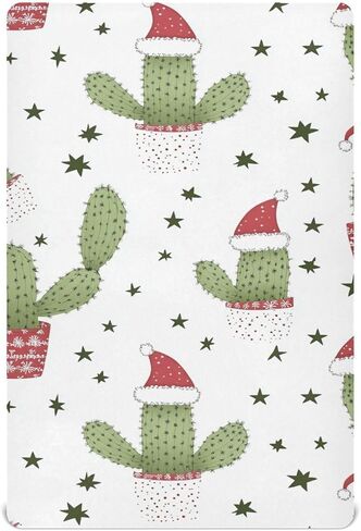 Baby Crib Sheets Pink Santa Claus Crib Sheets for Boys Girls,Neutral Bassinet Toddler Bed Play Sheets Breathable Soft and Portable 52 * 28 * 9in in Saudi Arabia