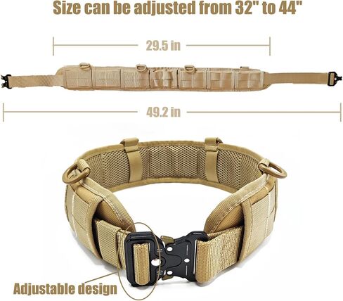 أحزمة أدوات Airsoft لحزام المعركة - تناسب المقاسات من 32 إلى 44 بوصة (كاكي) in Kuwait