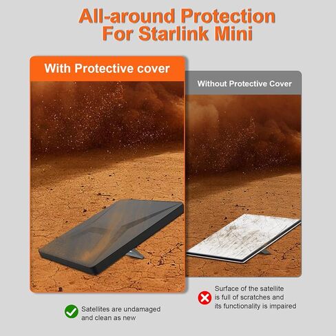 Starlink Mini Case Protective Cover for Starlink Mini Accessories Dish, Liquid Silicone Protector Waterproof for Outdoor Travel Camping Portable All-Round Full Cover Shell Protection-Black in Saudi Arabia