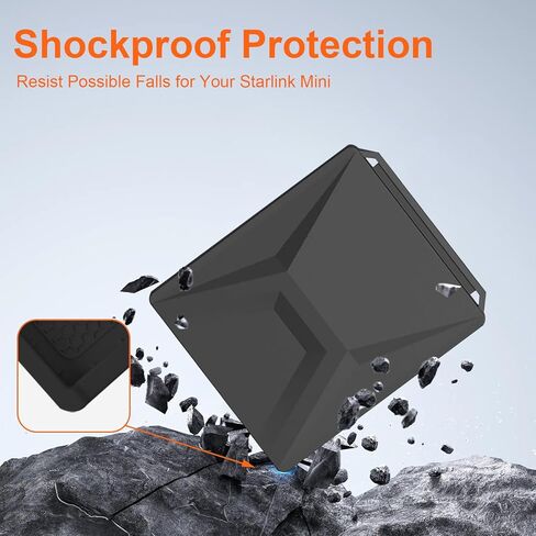 Starlink Mini Case Protective Cover for Starlink Mini Accessories Dish, Liquid Silicone Protector Waterproof for Outdoor Travel Camping Portable All-Round Full Cover Shell Protection-Black in Saudi Arabia