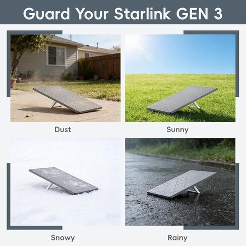 حافظة غطاء حماية Starlink Gen 3، حافظة Starlink Standard Gen 3 لطبق الأقمار الصناعية، غطاء حماية من السيليكون لـ Starlink Gen 3 ضد الحطام الطائر والثلج والغبار والماء والتعرض لأشعة الشمس (رمادي) in Saudi Arabia