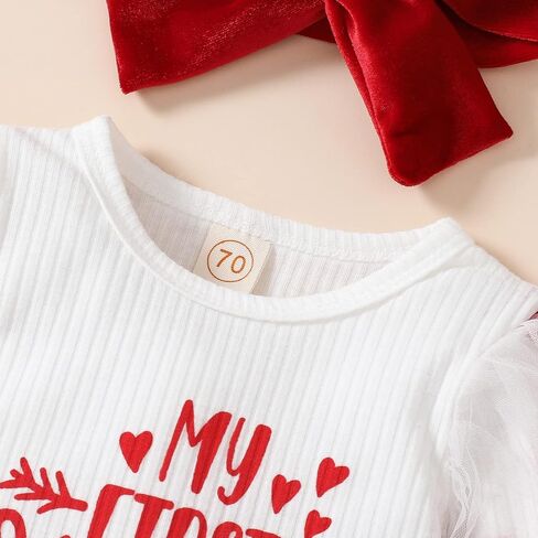 BHMAWSRT Baby Girl Clothes My First Valentines Heart LongSLeeve Romper Flare Pants Newborn Girl Outfits in Saudi Arabia