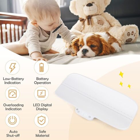 GLACER Baby Scale Pet Scale, 66lb Digital Weighing Scale W/Smart APP Control, Hold & Tare Function, Toddler Scale W/ 4 Units (lbs/g/kg/oz), Weighing Scale for Newborn, Animals, High Precision at 0.1oz in Saudi Arabia