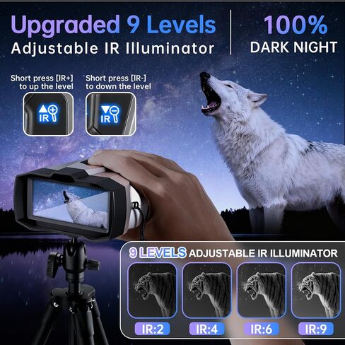 Night Vision Goggles, 4K Night Vision Binoculars for Adults with 5000mAh Battery, Upgraded 16X Zoom 9X Infrared Binoculars with 64GB Card for Photo & Video,Ideal for Camping Wildlife Observation in Saudi Arabia