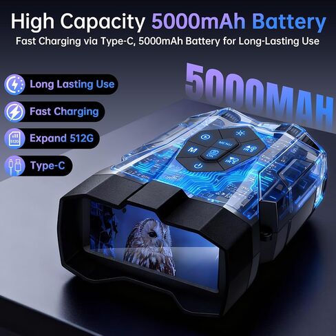 Night Vision Goggles, 4K Night Vision Binoculars for Adults with 5000mAh Battery, Upgraded 16X Zoom 9X Infrared Binoculars with 64GB Card for Photo & Video,Ideal for Camping Wildlife Observation in Saudi Arabia