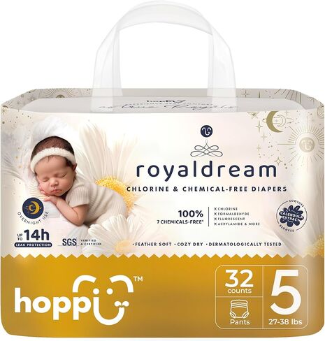 Hoppi Training Pants Pull Up Diapers | 360° Waistband Potty Underwear for Toddlers | Ultra Soft Hypoallergenic for Sensitive Skin | Size 6 (33+ lbs) Absorbent Overnight, 28 Count in Saudi Arabia