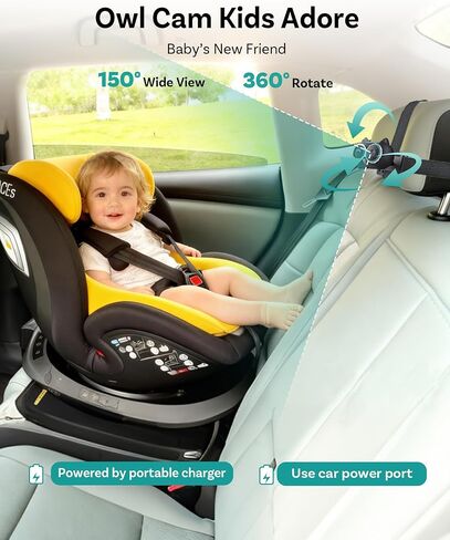 كاميرا سيارة للأطفال من OTTOCAST ومحول CarPlay لاسلكي، شاشة عرض المقعد الخلفي بدقة 1080 بكسل عالية الدقة على شاشة السيارة، زاوية واسعة 150 درجة رؤية ليلية غير متوهجة، آمنة للأطفال والرضع in Kuwait