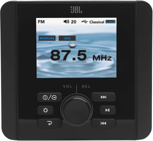 جهاز استقبال JBL JAM5000N Marine مثبت على مقياس مع AM/FM، خرج طاقة عالي، بلوتوث، 3 مناطق، NMEA2000 in Saudi Arabia