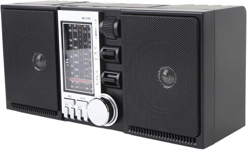 راديو Asixxsix المحمول AM FM SW، مكبر صوت ستيريو مع تشغيل بطاقة تخزين محرك USB، محركات 5 وات لصوت واضح تمامًا، عمر بطارية 18 ساعة للسفر المنزلي في الهواء الطلق (قابس الولايات المتحدة) in Kuwait