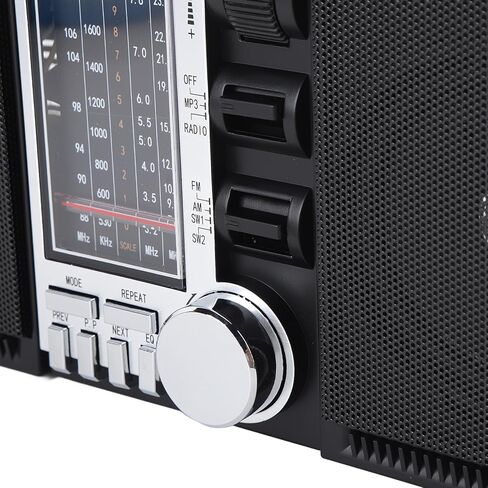 راديو Asixxsix المحمول AM FM SW، مكبر صوت ستيريو مع تشغيل بطاقة تخزين محرك USB، محركات 5 وات لصوت واضح تمامًا، عمر بطارية 18 ساعة للسفر المنزلي في الهواء الطلق (قابس الولايات المتحدة) in Kuwait