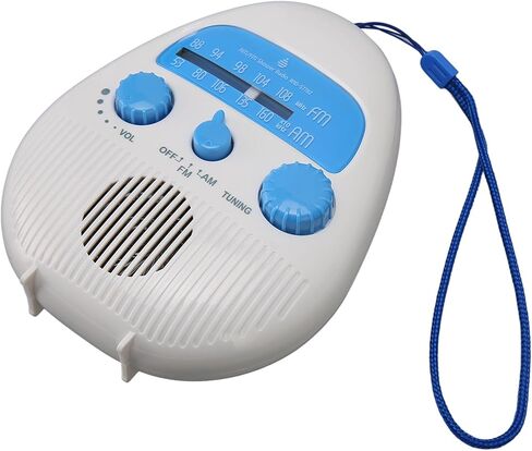 Dioche Shower Radio Portable AM FM Bathroom Radio Built in Speaker Battery Operated ABS Material for Bathroom Shower Use in Saudi Arabia