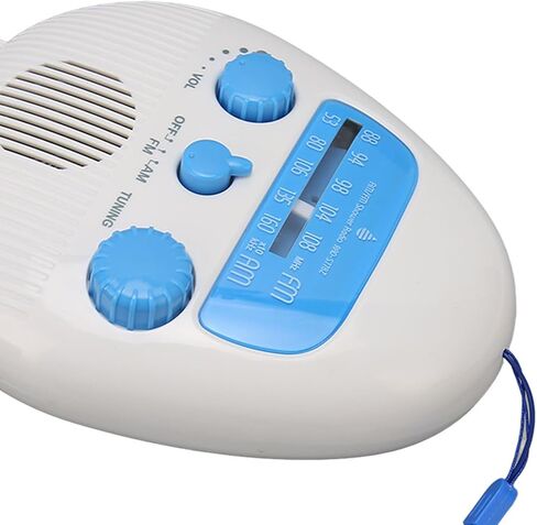 Dioche Shower Radio Portable AM FM Bathroom Radio Built in Speaker Battery Operated ABS Material for Bathroom Shower Use in Saudi Arabia