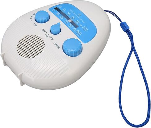 Dioche Shower Radio Portable AM FM Bathroom Radio Built in Speaker Battery Operated ABS Material for Bathroom Shower Use in Saudi Arabia