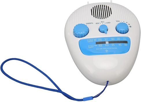 Dioche Shower Radio Portable AM FM Bathroom Radio Built in Speaker Battery Operated ABS Material for Bathroom Shower Use in Saudi Arabia