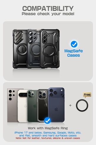 حافظة SUPCASE لمحفظة MagSafe، محفظة مغناطيسية للرجال، [حامل 5 بطاقات] [حامل قابل للتعديل] [حجب RFID] حامل ثلاثي لبطاقات الهاتف لهاتف Samsung Galaxy S25 وGoogle Pixel 10 وiPhone 17/16/15/14، كربون in Kuwait