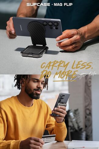 حافظة SUPCASE لمحفظة MagSafe، محفظة مغناطيسية للرجال، [حامل 5 بطاقات] [حامل قابل للتعديل] [حجب RFID] حامل ثلاثي لبطاقات الهاتف لهاتف Samsung Galaxy S25 وGoogle Pixel 10 وiPhone 17/16/15/14، كربون in Kuwait