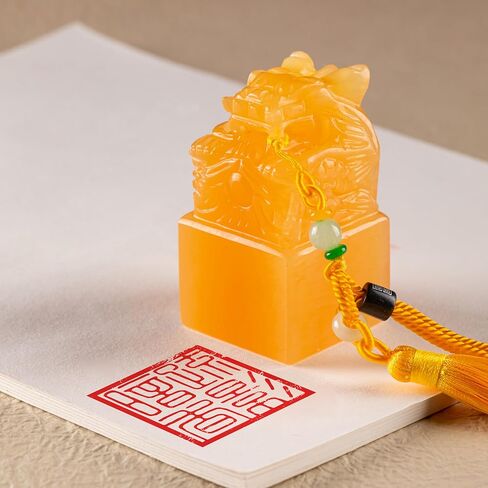 Custom Chinese Name Stamp Seal with Pixiu Seal for Art Personalized Chop Natural Stone Carving Painting Signature in Saudi Arabia