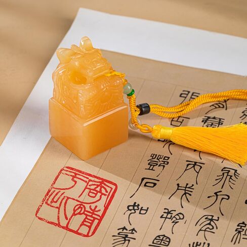 Custom Chinese Name Stamp Seal with Pixiu Seal for Art Personalized Chop Natural Stone Carving Painting Signature in Saudi Arabia