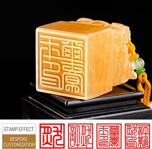 Custom Chinese Name Stamp Seal with Pixiu Seal for Art Personalized Chop Natural Stone Carving Painting Signature in Saudi Arabia