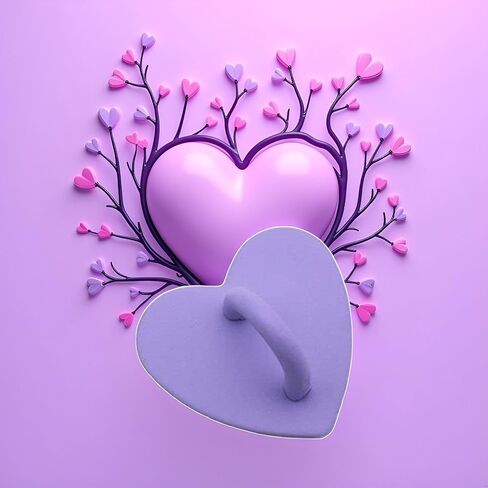 حامل هاتف أرجواني حامل حلية هاتف معدني على شكل قلب، جراب هاتف DIY حلية معدنية على شكل قلب وحلقة إصبع للهاتف الخلوي in Kuwait