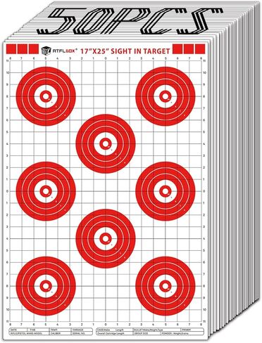 هدف ورقي من Atflbox Sight in Shooting Range، أهداف إطلاق النار من الورق الأحمر مقاس 17 × 25 بوصة مناسبة للمسدس والبندقية ومسدس الحبيبات ومسدس الهواء وبنادق BB وAirsoft in Kuwait