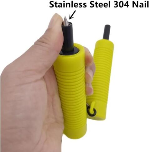 1PC Ice Fishing Retractable Outdoor Handheld Ice Penetrator Anti Drop Shark Spike Fish Grip Quick Retract Winter Hike Tool (Yellow 1PC) in Saudi Arabia