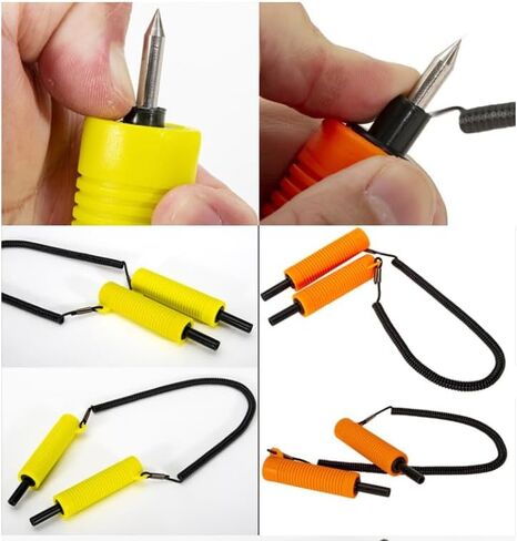 1PC Ice Fishing Retractable Outdoor Handheld Ice Penetrator Anti Drop Shark Spike Fish Grip Quick Retract Winter Hike Tool (Yellow 1PC) in Saudi Arabia