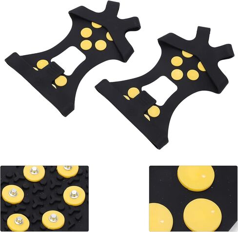 generic 10 Tooth Ice Cleats, Ice Grippers Traction Cleats Shoes and Boots,Outdoor Climbing Crampons Anti Slip Stainless Steel Mountaineering Snow Gripper in Saudi Arabia