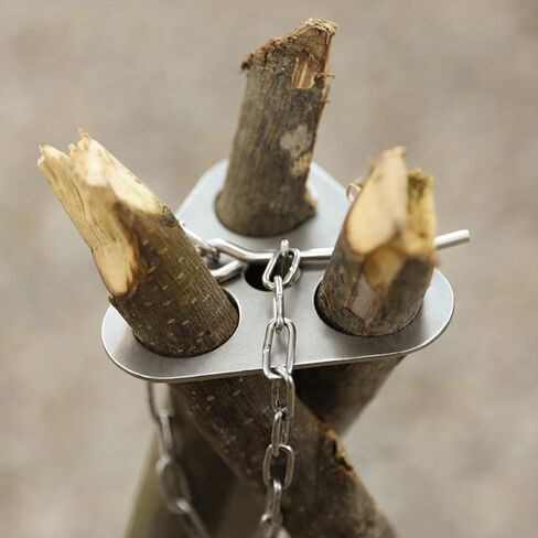 Camping Tripod Board Turn Branches into Campfire Tripod, Stainless Steel Campfire Support Plate with Adjustable Chain for Outdoor Cooking Hanging Grill Cookware, Grill Net&3 Points Chain Set in Saudi Arabia
