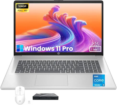 كمبيوتر محمول HP بشاشة تعمل باللمس مقاس 17 بوصة - شاشة 17.3 بوصة عالية الدقة + مضادة للتوهج | Intel Core i7 1355U (حتى 5.0 جيجا هرتز) | ذاكرة الوصول العشوائي 32 جيجابايت + 1 تيرابايت SSD | لوحة مفاتيح بإضاءة خلفية | Wi-Fi 6 | Windows 11 Pro | Copilot AI in Saudi Arabia