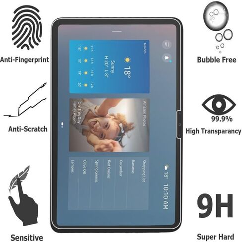 Screen Protector for Echo Show 11 11 inch Tempered Glass Protective Film 9H Hardness Ultra HD Anti-Fingerprint 2 Pack in Saudi Arabia