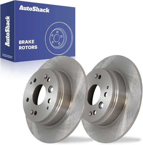 AutoShack 11.1" (282 mm) Rear Solid Drilled & Slotted Brake Rotors E-Coated Replacement for 2004-2008 Acura TL 2003-2011 Honda Element 2-PC Set ShadowGuard in Saudi Arabia