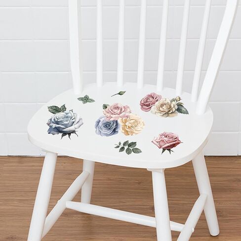 Joeyan Floral Rub On Transfers for Furniture and Crafts, 2 Large Watercolor Peony Design Sheets 12''x18'', DIY Home Decal on Wood Glass Metal Canvas Porcelain Paper Plastic, Romantic Rose Manor in Saudi Arabia