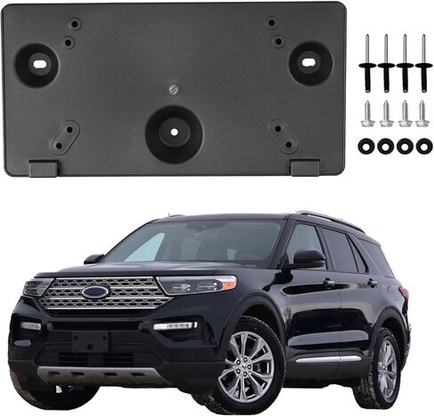حامل إطار لوحة الترخيص الأمامية مع مسامير متوافقة مع Ford F-250 F-350 F-450 Super Duty 2023 2024 2025 PC3Z-17A385-AA FO1068203 in Kuwait