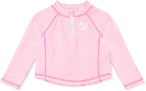 BesserBay UV Protection Baby Boys Fishing Shirt Zipper Infant Water Tee Raglan Sleeve Toddler Girl Swim Top Solid Pink 24-36 Months in Saudi Arabia