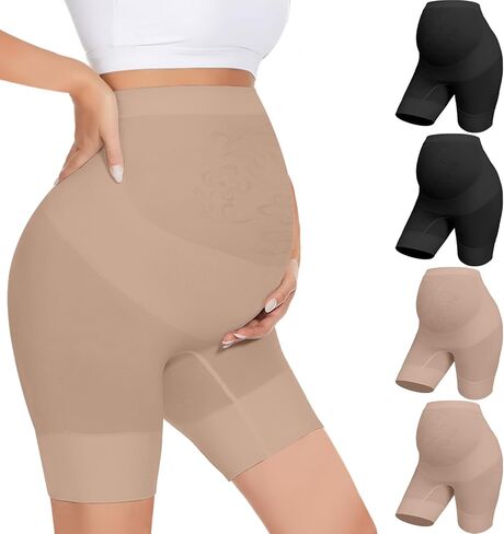 ملابس داخلية نسائية للحوامل للفساتين، ملابس داخلية عالية الخصر للحمل فوق الصدمات لدعم البطن، 4 قطع in Saudi Arabia