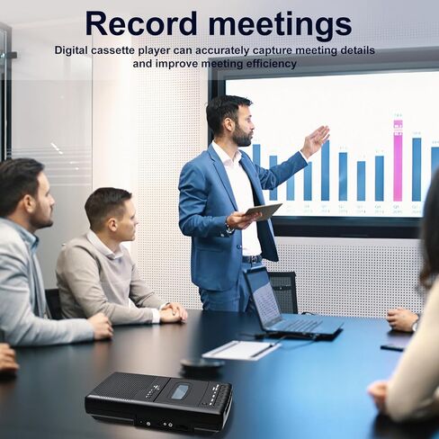محول مشغل كاسيت، مشغل كاسيت محمول ومسجل شريط كاسيت مع ميكروفون مدمج، محول رقمي لشريط كاسيت إلى قرص فلاش USB، مع مقبس سماعة الرأس، مقبض قابل للسحب in Kuwait