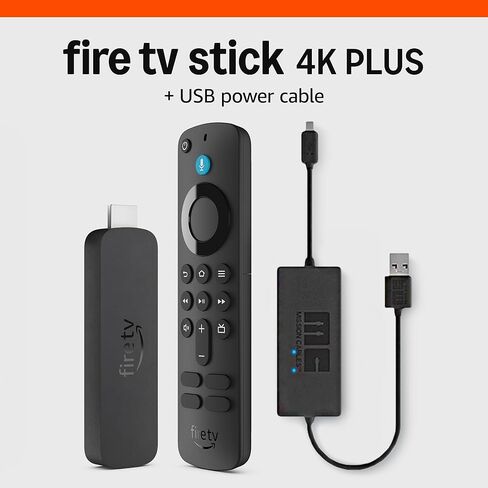 Amazon Fire TV Stick 4K Plus مع كابل طاقة USB (يلغي الحاجة إلى محول التيار المتردد) in Saudi Arabia
