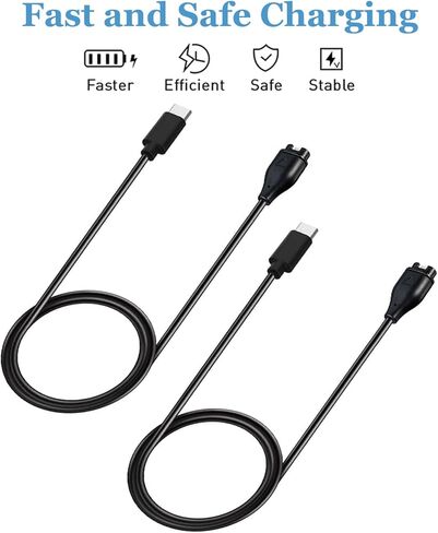 شاحن Threeeggs USB من النوع C لـ Garmin Forerunner 165 245 265، سلك كابل شحن بديل للساعة الذكية Forerunner 965 945 45 (عبوتان، 3.3 قدم/1 متر) in Kuwait
