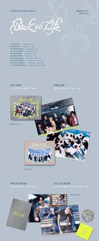 &TEAM Back to Life 1st KR Mini Album [GAZE Ver.] كتاب صور + قرص مضغوط + 2 بطاقة صور + بطاقة بريدية + مجموعة ملصقات in Kuwait