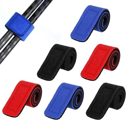 أشرطة صنارة الصيد 6 عبوات | أغلفة عمود مرنة ممتازة مع خطاف وحلقة، وربطات صنارة الصيد لقضبان الصب، وقضبان الغزل وقضبان الطيران | يؤمن قضبان الصيد ومضارب كرة الريشة والسهام in Kuwait