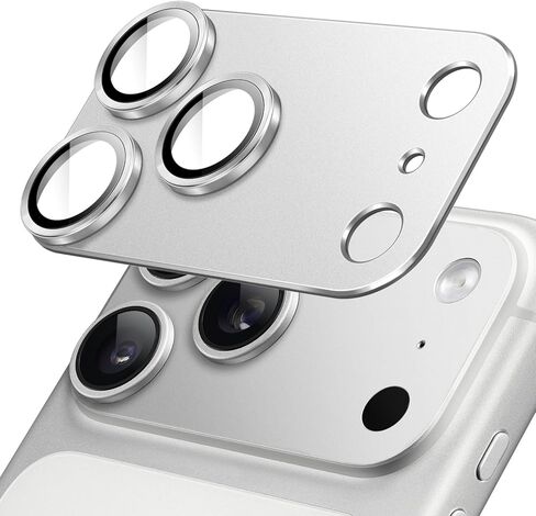 واقي عدسة الكاميرا JETech لهاتف iPhone 17 Pro Max مقاس 6.9 بوصة، غطاء حلقة من الزجاج المقوى بتغطية كاملة 9H، لوحة معدنية غير لامعة، صديق للحافظة، عبوة واحدة (أسود) in Saudi Arabia